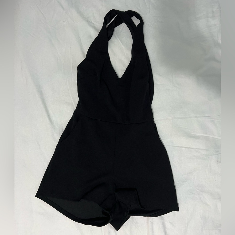 Women’s Black Halter Romper